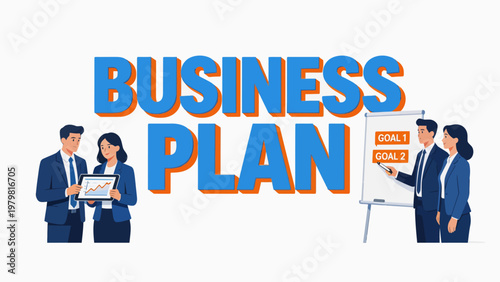 Business plan presentation with team