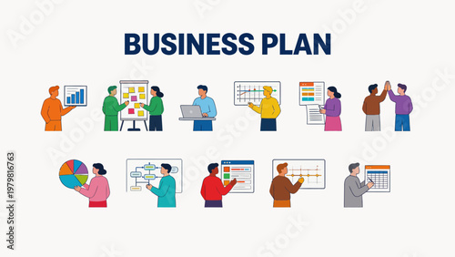 Business plan presentation with team