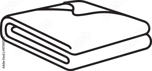 Folded blanket icon, simple line art vector illustration