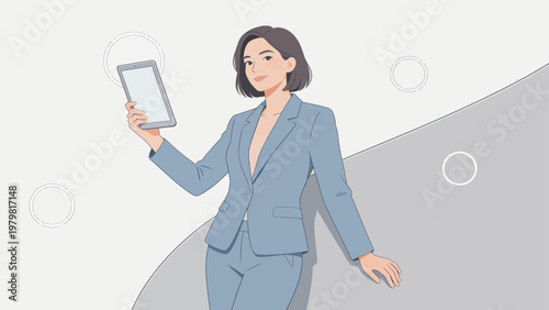 Businesswoman holding tablet