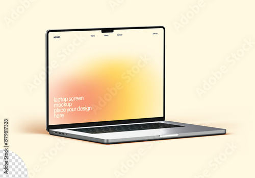 Laptop Screen Desktop Computer Monitor Device Mockup Isolated