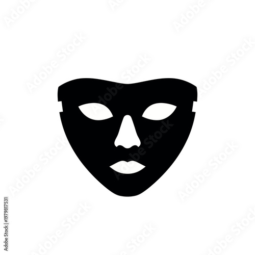 Black theatrical mask face design.