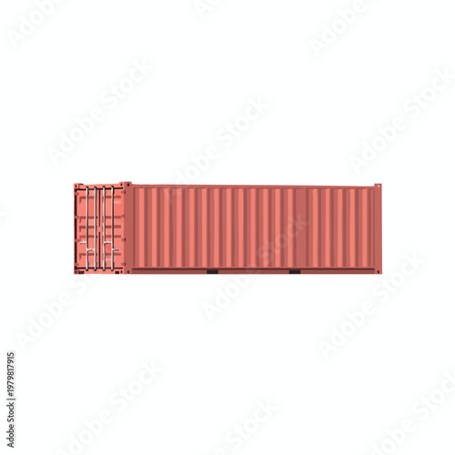Long Cargo Shipping Container in a Bright Open Space