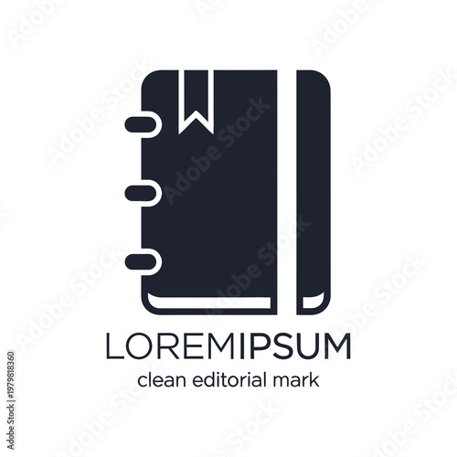 Black and white notebook icon design.