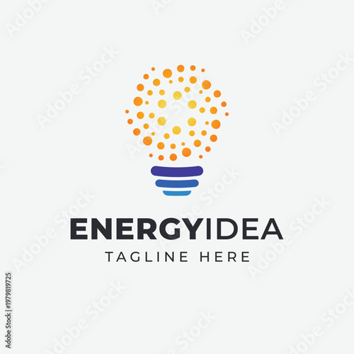 Creative Idea Light Bulb Logo Abstract Energy Innovation Symbol Vector