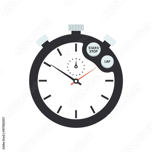 Classic Round Stopwatch with Stopwatch Buttons and Timer Dial