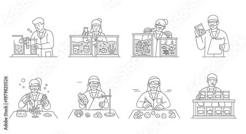 Pharmacy, drugstore, chemist icons, pharmacist illustrations, medical store
