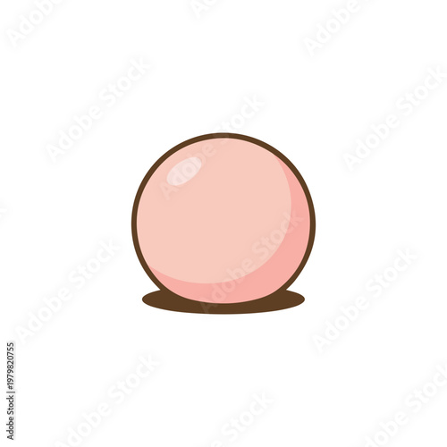 Cute cartoon round blush pink cheek with shadow vector illustration