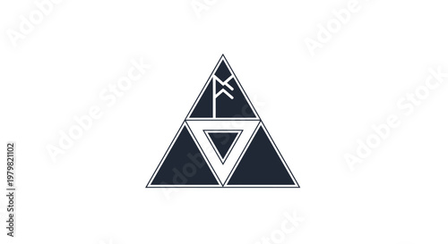 Geometric triangle symbol with white outline.