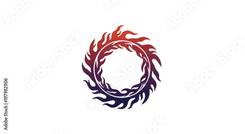A gradient flame wreath logo design.