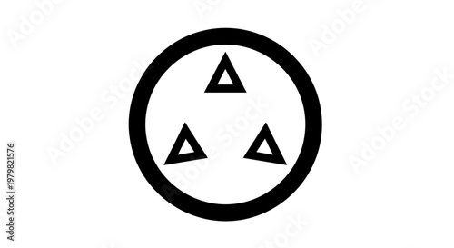 Simple geometric shapes in a circle.