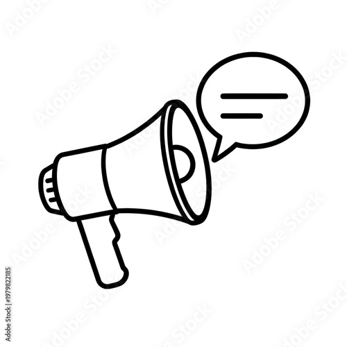 Megaphone with Speech Bubble Icon