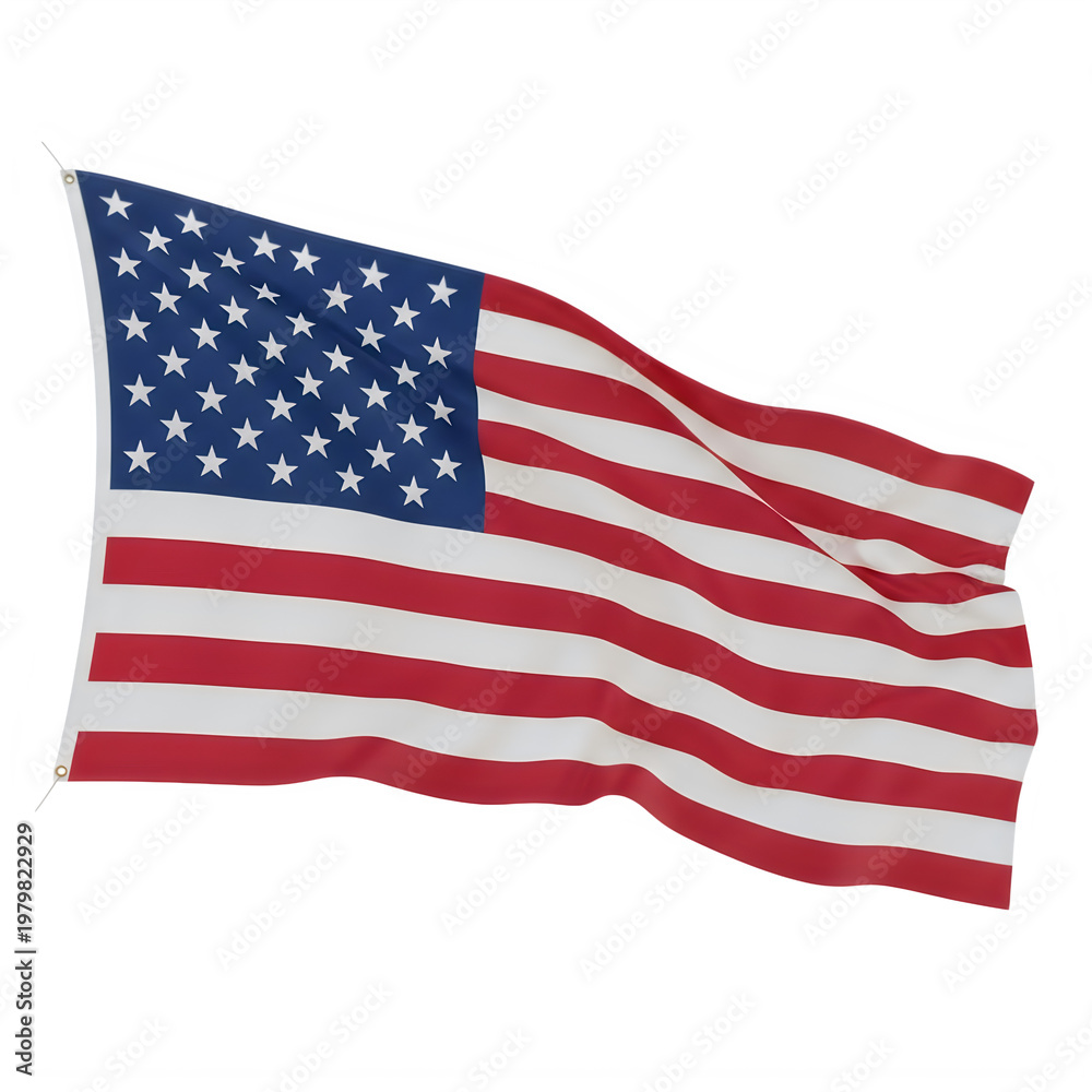 Obraz premium The american flag waving in the wind with stars and stripes Vector