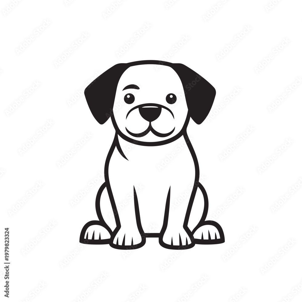 Fototapeta premium vector illustration of a cartoon dog