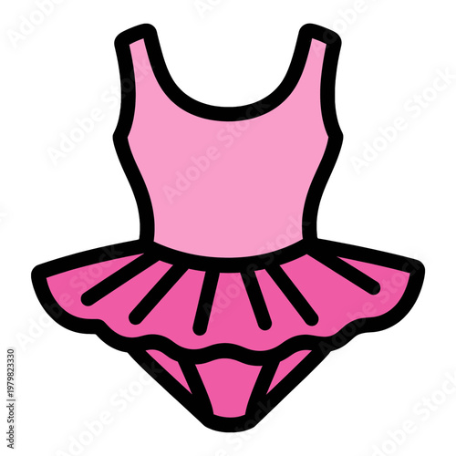 Pink Ballet Tutu Flat Vector Icon
