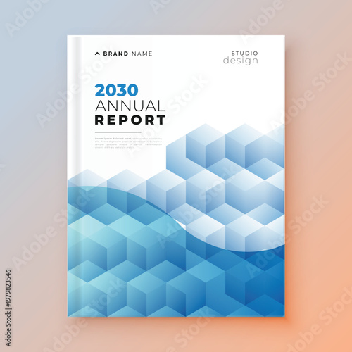 Modern annual report cover page design templates