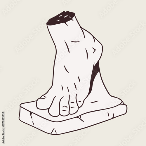 Ancient Greek and Roman Elements Illustration Set, Classical Sculpture, Column and Vase Line Art Collection