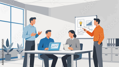 Office meeting with business discussion