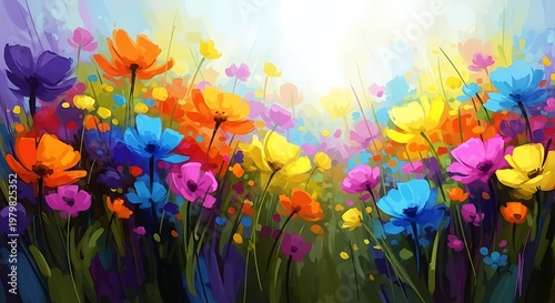 Vibrant Floral Paradise - A Colorful Field of Blossoms.