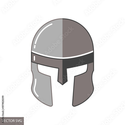 Ancient Spartan Helmet Icon - Warrior Protection Symbol