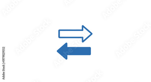 Blue and white directional arrow signs.