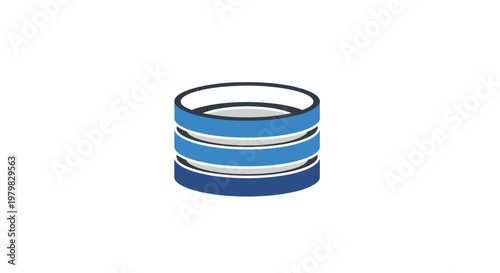 Blue and white striped cylindrical object.
