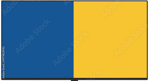 Blue and Yellow Rectangle Shapes Divided.