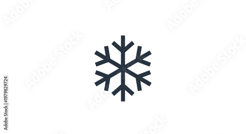 Black Snowflake Winter Weather Symbol Isolated.