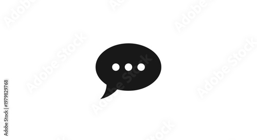 Black speech bubble icon symbol.