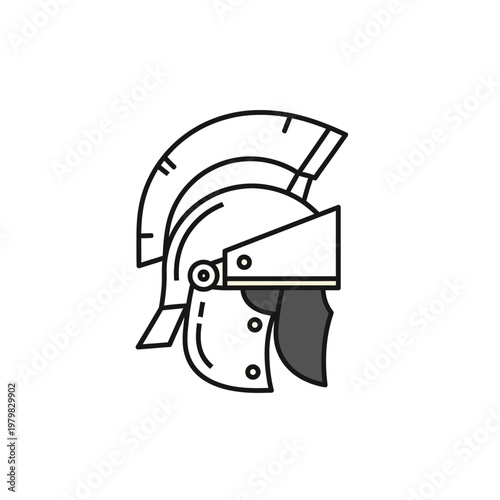 Roman Centurion Helmet Icon Vector Art