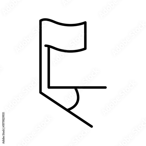 Corner flag icon. Sports and football line symbol. Black and white.