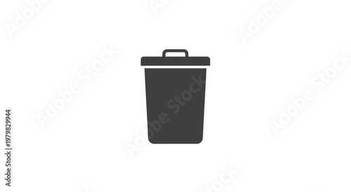Black Trash Can With Handle.