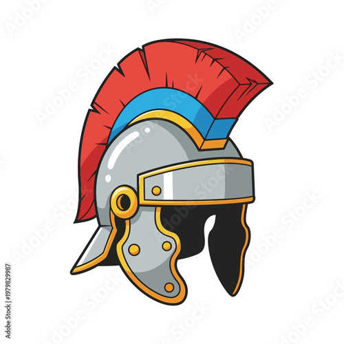 Roman Centurion Helmet with Red Plume, Ancient Military Headwear