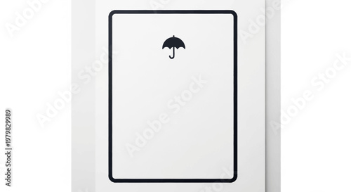 Black umbrella on white background.