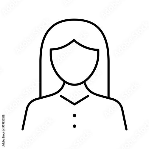 Jewish woman icon. Religion and judaism line symbol. Black and white.