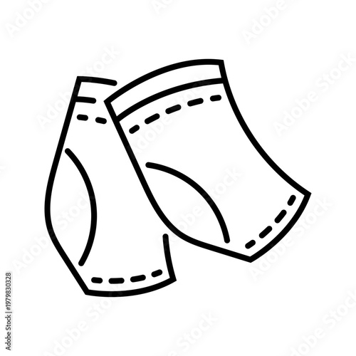 Knee pad icon. Sports and protective gear line symbol. Black and white.