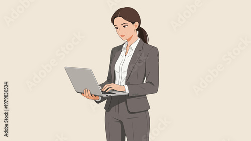 Businesswoman using laptop