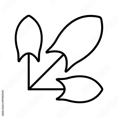 Sorrel leaf icon. Food and herbs line symbol. Black and white.