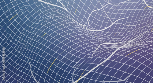 Abstract Grid Network Pattern With Wavy Lines.