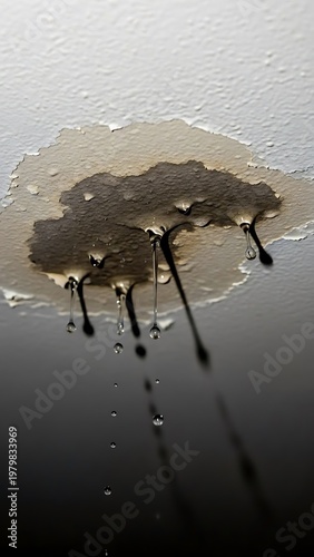 Water Damage on Ceiling - A Close-Up of a Stain.