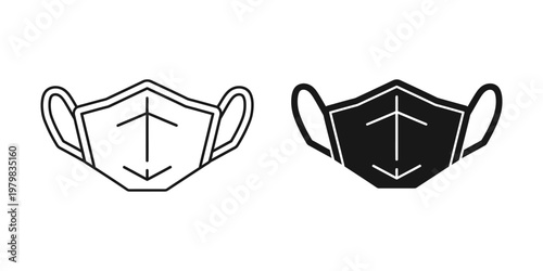 face mask protection minimalist flat design vector illustration