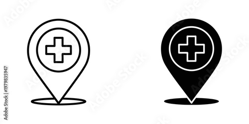 Foto medical location pin icons flat design vector illustration on white background