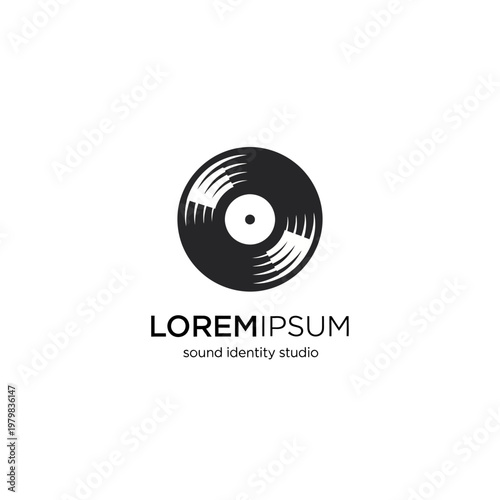 Vinyl Record Sound Studio Logo.