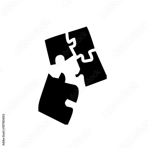 puzzle with missing piece glyph solid icon vector. representative business theme illustration.