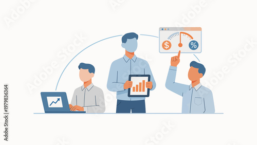 Business team analyzing data and finance