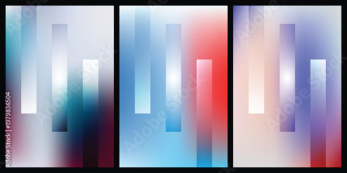 Vibrant Abstract Gradient Poster Backgrounds Set Vector