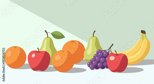 Assortment of Fresh Fruits Displayed Together.
