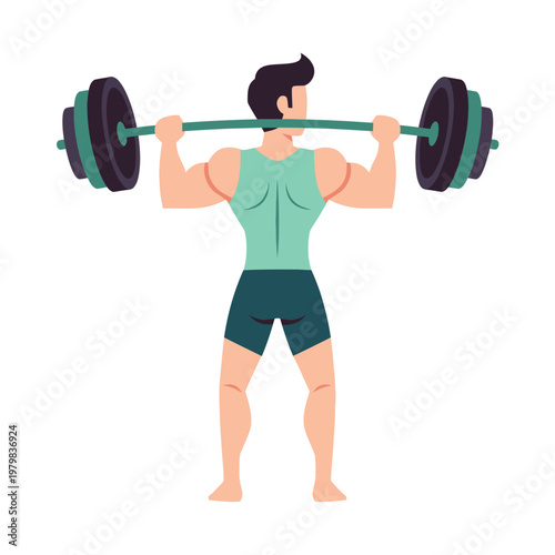 Man lifting barbell, fitness and strength training, workout, bodybuilding, exercise concept