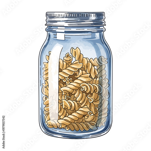 Clear glass jar filled with mixed raw nuts for healthy snacking and nutrition concept