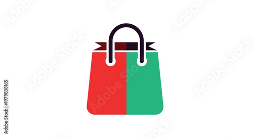 Colorful shopping bag with handle.